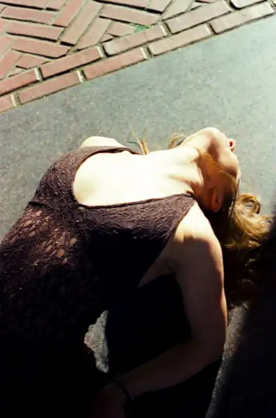 Overhead artistic composition looking down at dancer